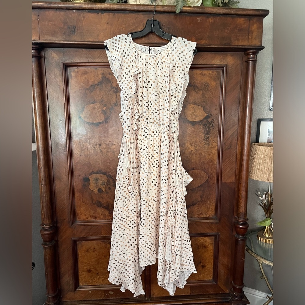 Ulla Johnson Cream Polka Dot Midi Dress